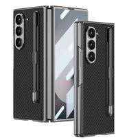 Z Fold 6  Electroplated Plain Leather Case for For Samsung Galaxy Z Fold 6 With S Pen and S Pen Slot Holder Slim Hard Cover for Samsung Z Fold 6