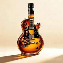 Aukšto boro silikatinio stiklo viskio butelis Gitara formos dizainas Viskio grafinas Stiklinis alkoholio butelis su sraigtiniu dangteliu namų baro eksponavimui One Size