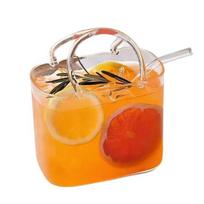 Rankinės formos vyno taurė, 750 ml rankinės formos kokteilių stiklinė su šiaudeliu, Unikali stiklinė sultims, gazuotiems gėrimams, Kūrybingas vazo gėlėms 750ML H