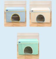 Cooling Outdoor Cat House, Weatherproof & Insulated Cat House for Outdoor/Indoor Cats, Waterproof Feral Cat House for Summer (Beige,50 40 38cm) smėlis