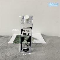 500/750/1000 ml pieno butelis vandens dėžutė kvadratinė kavos sulčių arbatos puodelis skaidrus pieno laikiklis lauko sportui stovyklavimui sporto salei 500ml