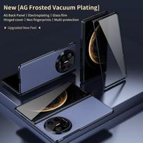 For Huawei Mate X6 AG Matte Vacuum Plating Hinge Full Protective Glass Front Film Drop Resistant Phone Case For Mate X6 tamsiai mėlyna spalva