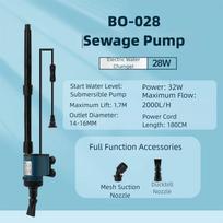 High Power Aquarium Gravel Cleaner Length-adjustable Multi-Functional Vacuum Water Changer Plug and Play Fish Tank Water Changer