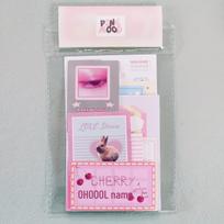 PinkMood Korean-Style Plaid Planner with Trendy Stickers white