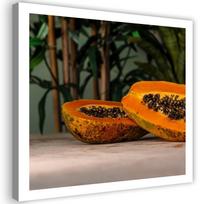 Canvas print, Two halves of a papaya 30x30 oranžinė