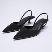 New Women 'S Shoes Pointed Toe Shallow Nude Pink Diamond Shoes Low Heel Back Strappy Shoes Women 39