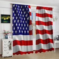 2 vnt. užuolaidų su Amerikos vėliavos spauda - poliesterio medžiaga - tinka miegamajam, svetainei, darbo kambariui, priva 30inchx65inchx2Pcs gray