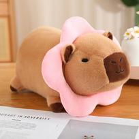 Lion Lying Capybara Plush Toy Stuffed Bee Wings Flower Ring Bread Necklace for Kids Birthday Xmas Gift about 17-20cm