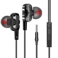 3,5 mm laidinės ausinės su žemaisiais dažniais, įdedamos, stereo ausinės, muzikos ausinės, sportinės ausinės, žaidimų ausinės su mikrofonu juoda