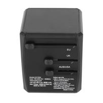 Universal Travel Adapter Wall International Charger with USB C Ports 8A USB Ports for USA    Black gray
