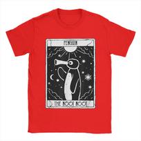 Men Noot Funny Penguin Tarot Vintage Pingu T Shirts Tops Summer Streetwear Short Sleeve T Shirt O-Neck Tee Shirt Large Size S
