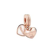 Pandora motinos ir dukters širdelės pakabukas moteriški papuošalai rožinio aukso 782072EN23 Rose Gold