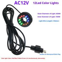 1 vnt. Pasidaryk pats priedai 12V povandeninis 12 LED žiedas siurbliams, panardinamiems fontanams, tvenkiniams, sodui, vandeniui atsparus LED šviestuvas, amatas