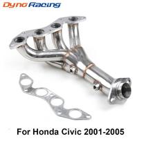 Nerūdijančio plieno lenktyninis kolektoriaus išmetimo vamzdis 01-05 HONDA CIVIC DX/LX D17 1.7 EM2/ES1