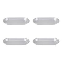 4PCS Oval Hot Dog Bread Mold Aluminium Alloy Corrosion-resistant Hotdog Bun Pan Non-stick Rapid Heating Strip Bread Pan