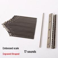 Engraved 17-Key Kalimba with Stamped Scale Markers Nickel Plated Manganese Steel