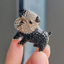 French Dou Shar-Pei Brooch Korean Style Black and White Puppy Clothing Accessories Pin 3CM*5CM