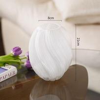 Elegantiškas maltos stiklo vazonas hidroponikai ir šviežiems gėlėms - Aukščiausios klasės lengvo prabangos ornamentas svetainei white