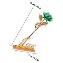 24K Gold Foil Rose Flower Lifelike Craftsmanship Eternal Non Fading Gift for Valentine's Day Mother's Day Thanksgiving žalia