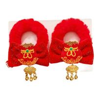 Chinese Style New Year Hair Rope Tang Suit Horsetail Holder Princess Headwear  Girls Luck Bag Gold Lock