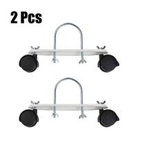 2 Pieces Electric Heater Bracket with Mobile Pulley and Carbon Steel Frame for Smooth Movement in Home Office or Apartment juoda