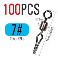 Sub Clamp Accessories Fishing Connector Swivel with Side Line Clip Fishing Swivel Fishline Clamp 7#
