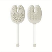 Katės dvipusiai plaukų šalinimo šepečiai Naminių gyvūnėlių silikoninės pirštinės Kačių vonios šepetys M(1PCS) beige