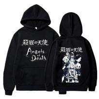 Anime Angels of Death Džemperiai Šaunus Animacinis Rache Gardner Isaac Foster Grafinis Gatvės drabužiai Harajuku Pora Džemperiai Puloveris Unisex XL black