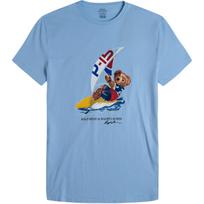 Polo Ralph Lauren SS24 Sailing Bear Graphic Print Crew Neck Short Sleeve T-Shirt Men T-Shirt Sky-Blue 710752600-002 M gray