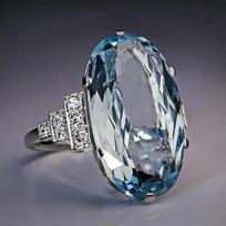 New Female Light Sky Blue Wedding Ring Solitaire Band Oval Stone Engage Party Women Luxury Jewelry Shine CZ  Best Gift 9