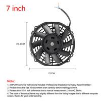 7/9/10/12 Inch Universal 12V 80W Slim Reversible Black Blade Electric Cooling Radiator Auto Fan Mounting Kit 7inch