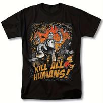 Futurama Bender Kill All Hu Unisex Marškinėliai Unisex Moterims 100% Medvilniniai Marškinėliai Trumpomis Rankovėmis Viršutiniai Drabužiai 4XL gray