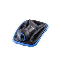 5/6 Greičių Pavarų Perjungimo Rankenėlė Svirtis Shifter Dangtelis Batai PU Oda Volkswagen VW 2003-2008 Golf 4 IV Blue/6 speed