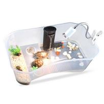 Roplių vėžlių vėžlys Vivarium Box Akvariumo bakas su Basking rampa balta
