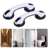 2pcs Curved Shower Grab Bar Double Lock Shower Support Bar 2 Pack Shower Handle  Elderly black