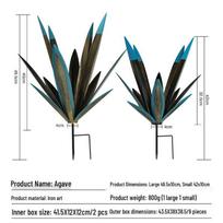 Wrought Iron Agave Solar Garden Lamp Ornament