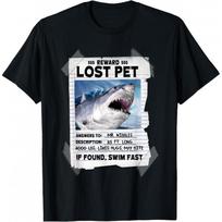 Lost Pet Shark Reward JAWS funny Gift t shirt Vintage Graphic Tee Short Sleeve 100 cotton printed clothes All size Tops S6XL S