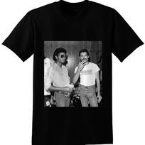 Retas Michael Jackson ir Freddie Mercury marškinėliai Naujas 100% medvilnės trumpomis rankovėmis apvalia iškirpte Marškinėliai Laiski drabužiai Vyriškas viršutinis drabužis S