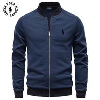 Ralph Lauren 2026 m. rudens ir žiemos siuvinėta nauja striukė su beisbolo apykakle vyriška verslo atsitiktinė striukė plona universali striukė vyrams S