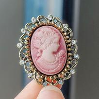 European and American Fashion Cameo Brooch Beauty Head Corsage Pin Accessories Women 3CM*5CM