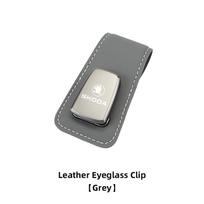 AAAAF1 Car Sun Visor Glasses Clip Leather Sunglasses Card Holder For Skoda Yeti Kamiq Kodiaq Karoq Octavia Fabia Rapid Vrs Mk3 Superb pilka spalva
