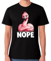 Nope Flamingo T-Shirt Funny Pink Bird Graphic Humour Gift Unisex Tee 3XL