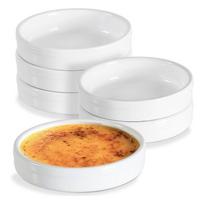 New-Ramekins 4 Oz, Creme Brulee Ramekins Oven Safe  Shallow Souffle Dishes For Baking Custard, Quiche Pans 6Pack balta