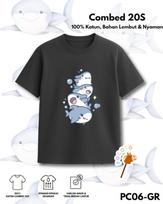 Cute Shark, Animal Cartoon Graphic Tee, 100% Combed Cotton 140