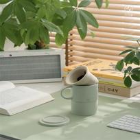 Edenus  Wang  Ceramic Office Mug, Light Warm Green, 500ml