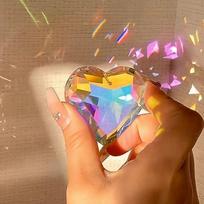 3CM Glass Sun Catcher Hanging Prism Crystal Sun Catcher Catch Light Catcher for Window Sun Prism Moon Window Prism SJGJ02 (as the picture,3CM)