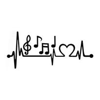 Car Stickers Music Notes Heartbeat Vinyl Decals Motorcycle Decoration Accessories Waterproof Sunscreen Cover Scratches 15cm sidabras