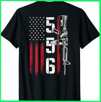Ar 15 American Flag Ar15 Rifle Sling Gun On Back Unisex T-Shirt S black