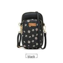 Women's Korean Floral Crossbody Phone Bag with Double Zipper and Large Capacity - Trendy for Students beige