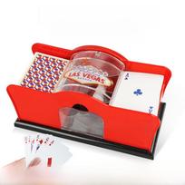 Rankinis kortų maišytuvas dviem kaladėms - Idealiai tinka Trejų Karalysčių pokerio žaidimui Red red